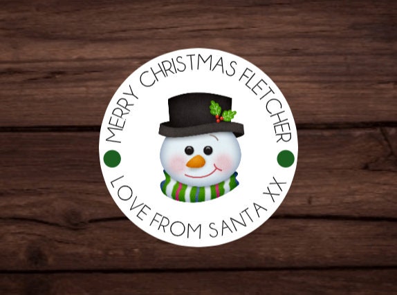 20 Personalised Snowman Christmas Stickers/Labels Matt Finish| Gift Wrap| Christmas Gifts| Sticker Labels| Christmas Gift Labels