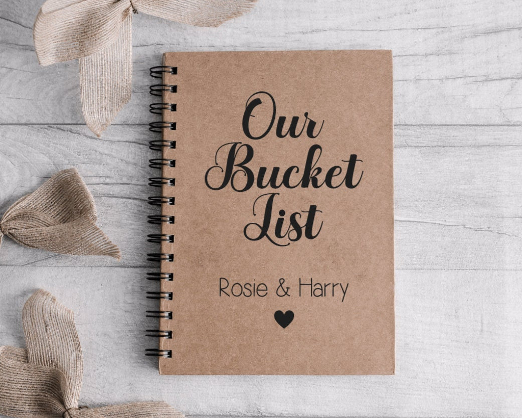 Personalised Bucket List Notebook | Journal | Memory Book | Memory Scrapbook | Plan Adventure | Valentines Day | Couple Gift | Gift for Her