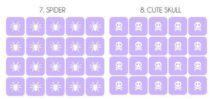 Halloween Nail Stencils Various Designs x20 Nail Stencils - Vinyl Stencils for Nail Art