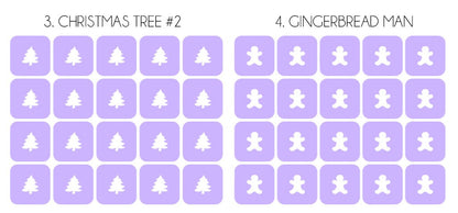 Christmas Nail Stencils Various Designs x20 Nail Stencils - Vinyl Nail Stencils for Nail Art