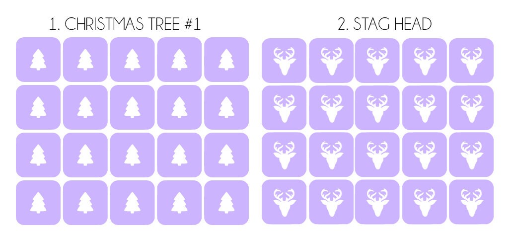 Christmas Nail Stencils Various Designs x20 Nail Stencils - Vinyl Nail Stencils for Nail Art