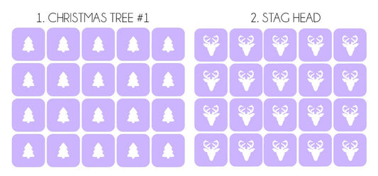 Christmas Nail Stencils Various Designs x20 Nail Stencils - Vinyl Nail Stencils for Nail Art