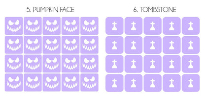 Halloween Nail Stencils Various Designs x20 Nail Stencils - Vinyl Stencils for Nail Art