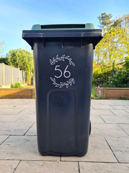 Custom Wheelie Bin Sticker-Decal | Sticker for Bin | Address Sticker | Personalised Sticker | Wheelie Bin Numbers | House Name Sticker #001