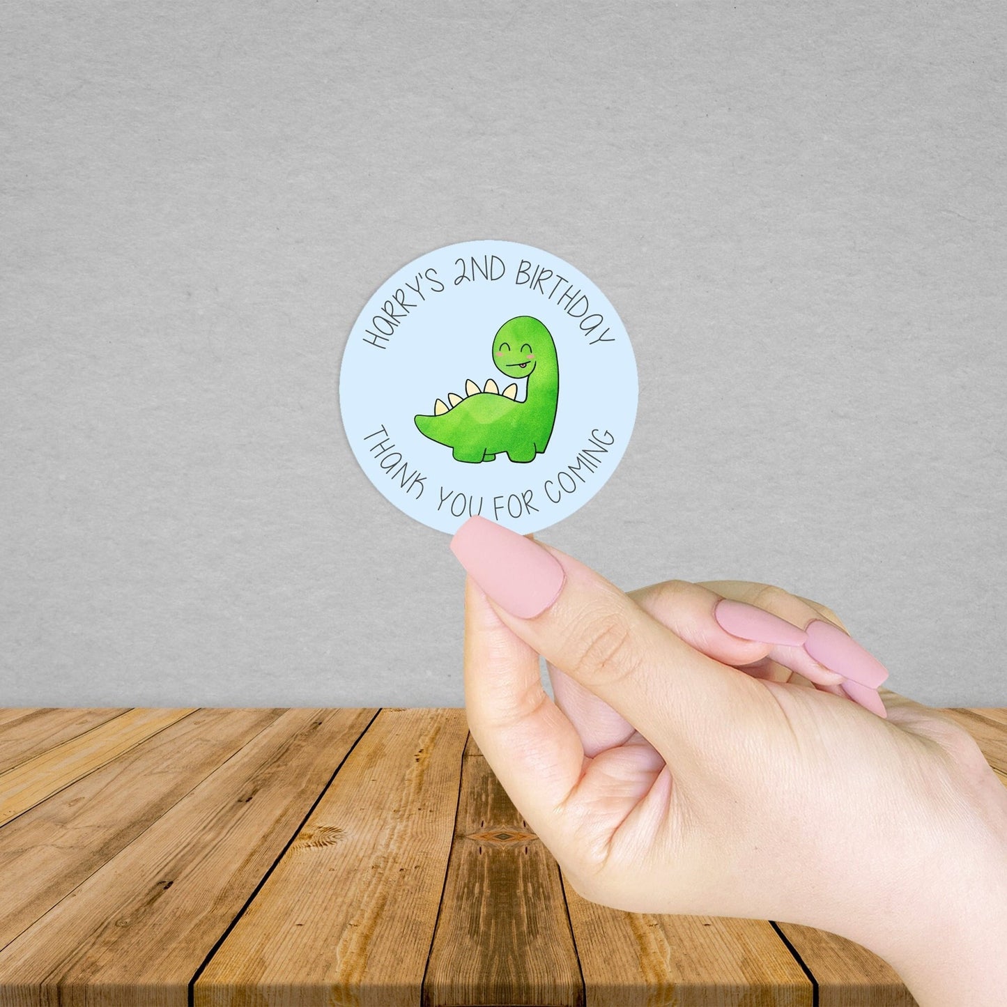 Dinosaur Personalised Thank You Birthday Stickers Sheet x24 | Party Stickers | Thank You Stickers | Party Favours | Birthday Stickers