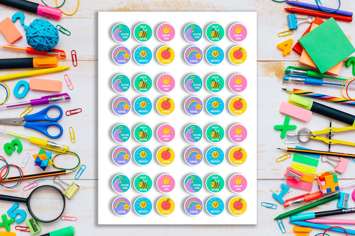 Teacher Reward Stickers Pack #005 Stickers Sheet x48