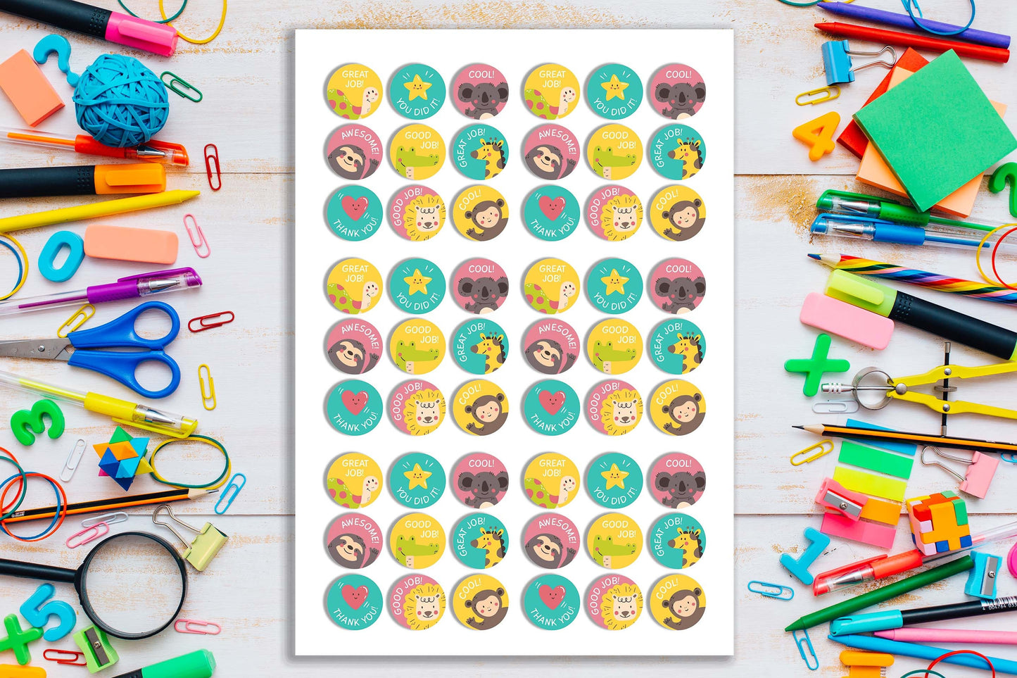 Teacher Reward Stickers Pack #007 Stickers Sheet x54