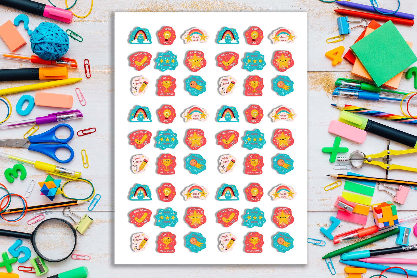 Teacher Reward Stickers Pack #008 Stickers Sheet x54