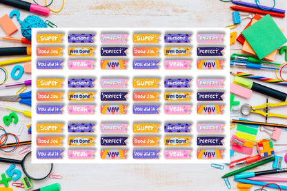 Teacher Reward Stickers Pack #004 Stickers Sheet x54