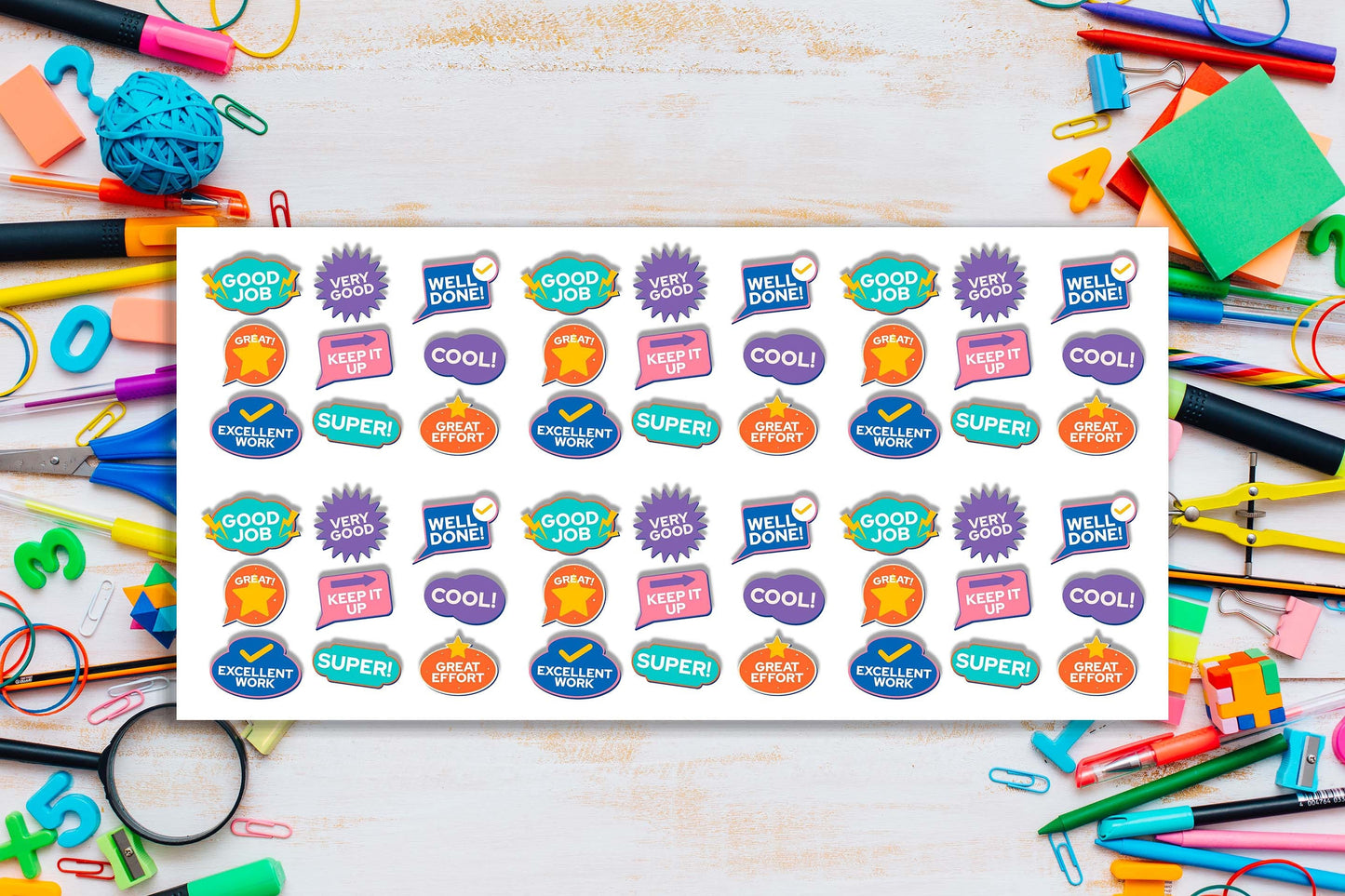 Teacher Reward Stickers Pack #003 Stickers Sheet x54