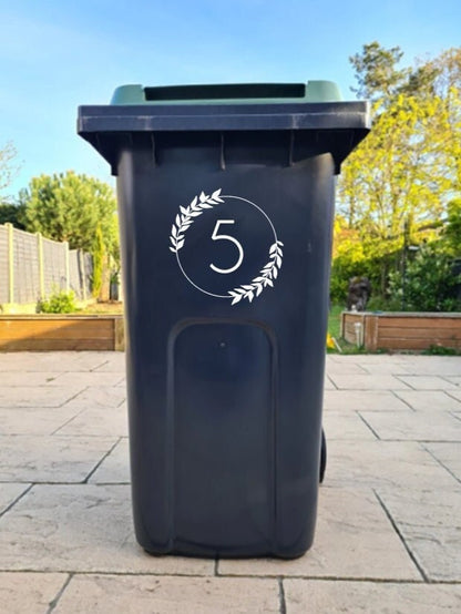 Custom Wheelie Bin Sticker-Decal | Sticker for Bin | Address Sticker | Personalised Sticker | Wheelie Bin Numbers | House Name Sticker #004