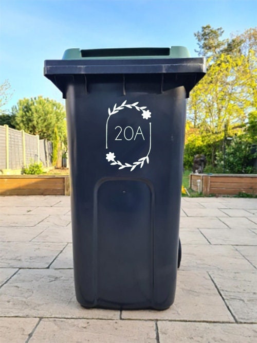 Custom Wheelie Bin Sticker-Decal | Sticker for Bin | Address Sticker | Personalised Sticker | Wheelie Bin Numbers | House Name Sticker #012