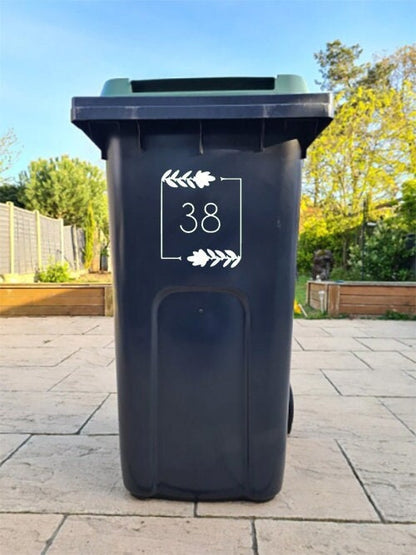 Custom Wheelie Bin Sticker-Decal | Sticker for Bin | Address Sticker | Personalised Sticker | Wheelie Bin Numbers | House Name Sticker #013