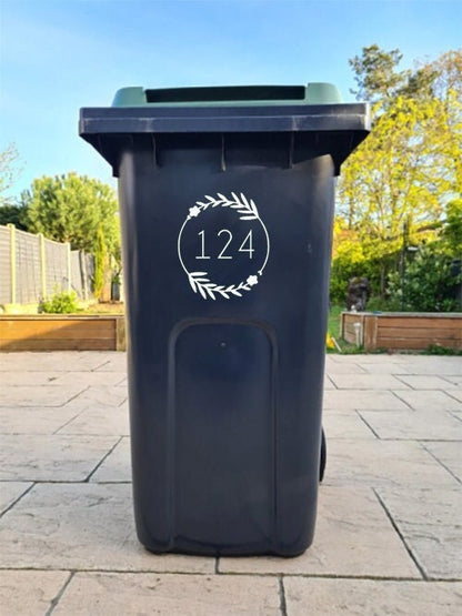 Custom Wheelie Bin Sticker-Decal | Sticker for Bin | Address Sticker | Personalised Sticker | Wheelie Bin Numbers | House Name Sticker #014