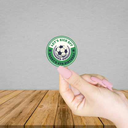 Football / Soccer Ball  Personalised Birthday Stickers Sheet x24 | Party Stickers | Thank You Stickers | Party Favours | Birthday Stickers