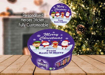 Personalised Christmas Chocolate Tub Sticker Label