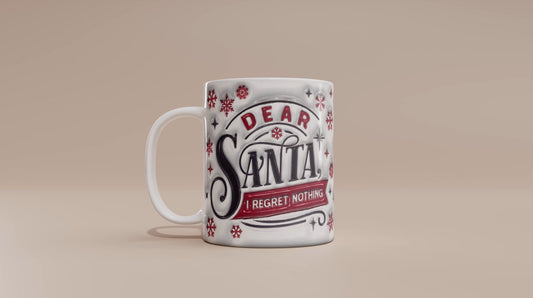 Dear Santa 3D Christmas Mug | Mug Gift | Personalised | Gift for her | Gift for Him | Fully personalised Gift | Tea Cup | Coffee Gift | Tea