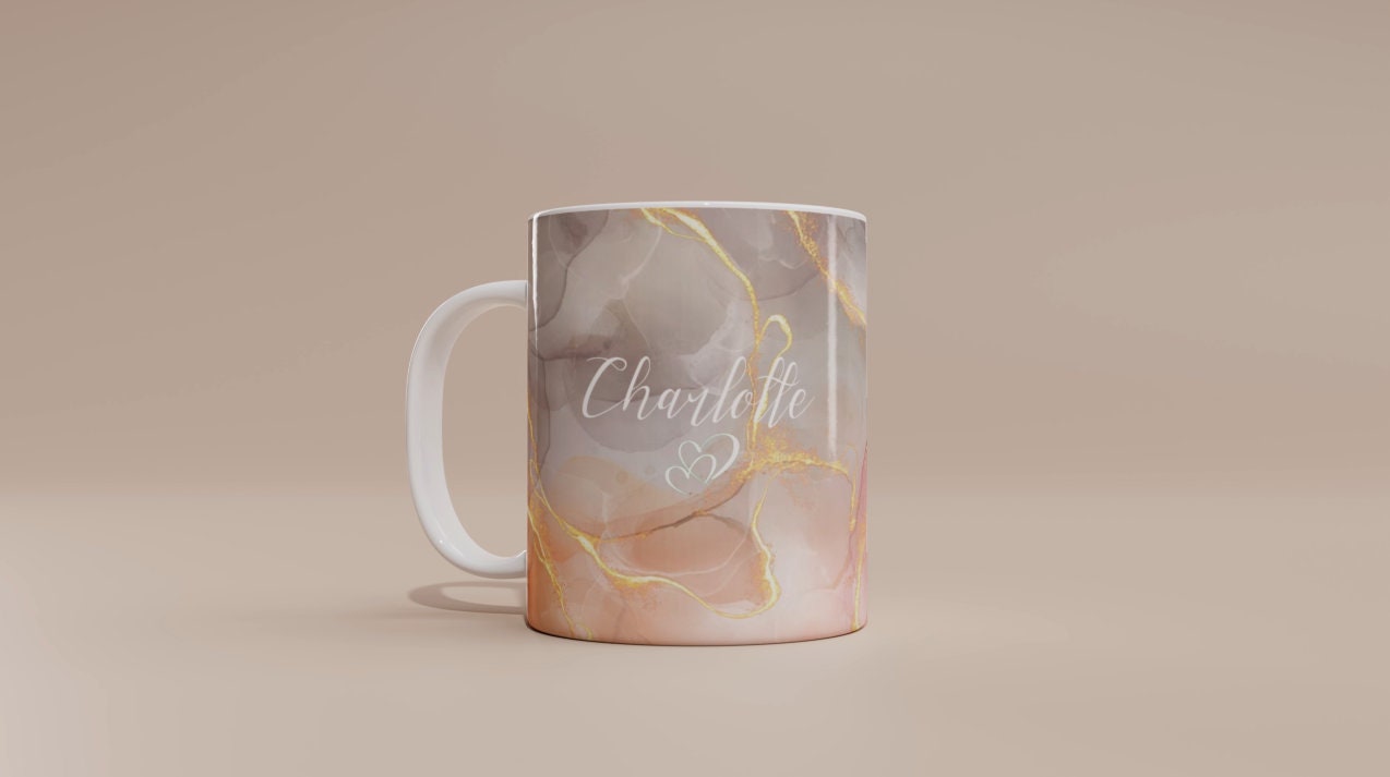 Marble Mug #001 | Personalised Mug | Custom Name Cup | Coffee Tea Cup Gift For Her | Valentines Gift For Her Him | Sister Mum Birthday Gift