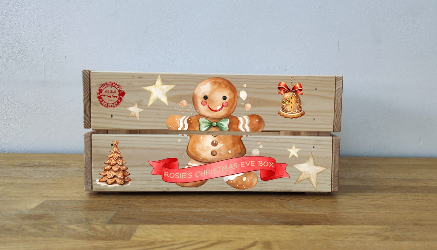 Personalised Christmas Eve Box | Personalised Christmas Eve Crate | Christmas Eve box | Personalised Box | Gingerbread Man