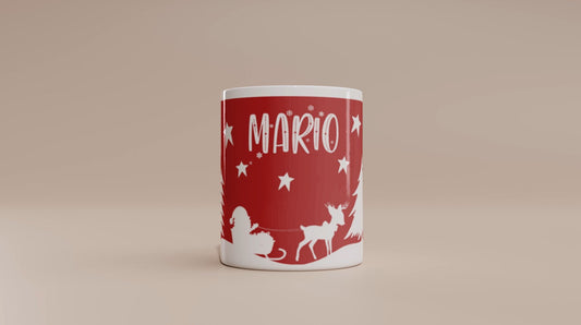 Personalised Red & White Christmas Mug | Mug Gift | Personalised | Gift for her | Gift for Him | Fully personalised Gift | Tea Cup | Coffee