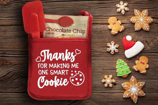 Smart Cookie Christmas Gift Pot Holder | Teacher Gift | Christmas Gift for Teacher | Class Gift | Oven Mitt | Festive Kitchen