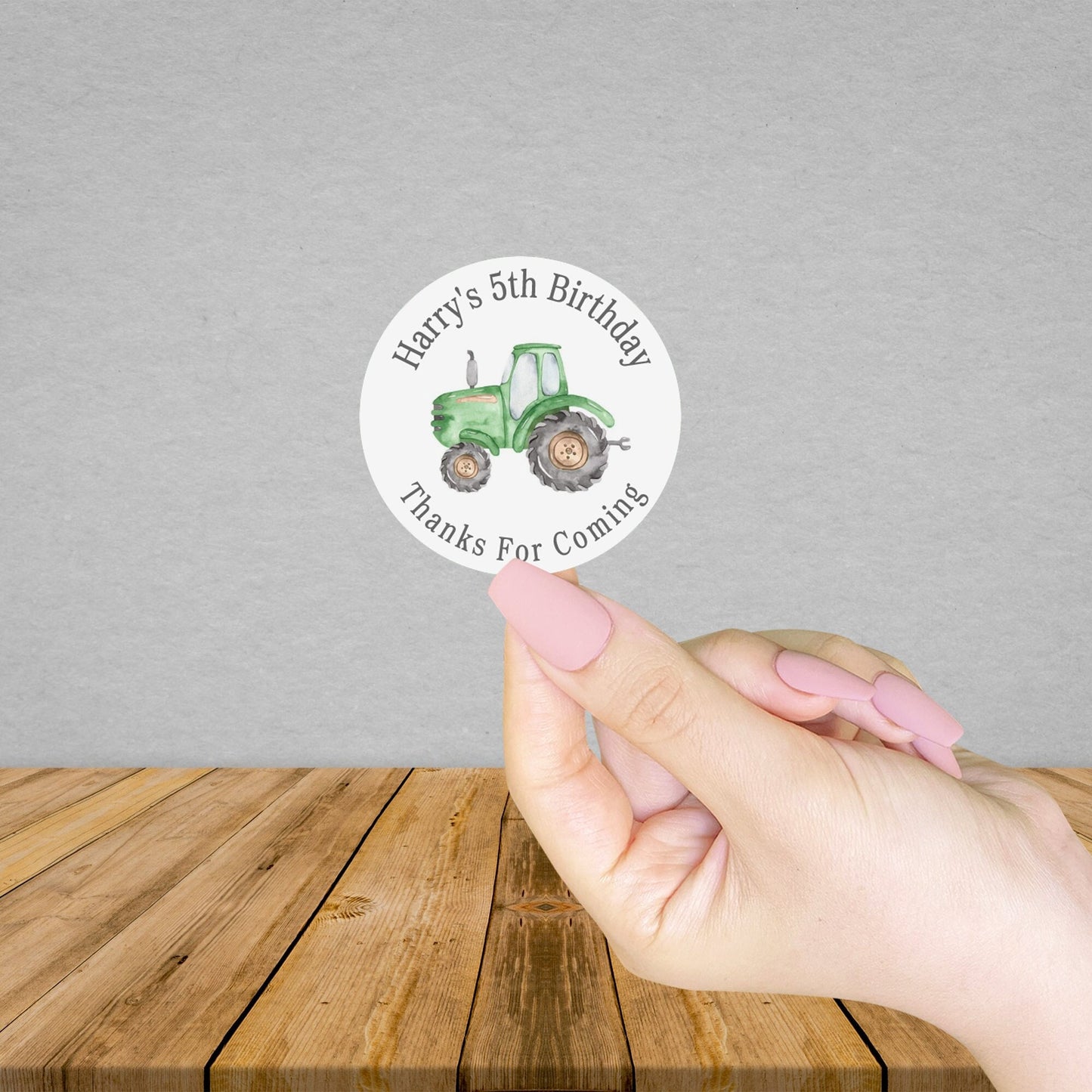 Personalised Tractor Birthday Stickers | Sweet Cone Stickers | Thanks for coming | Party Bag Stickers | Thank You Labels