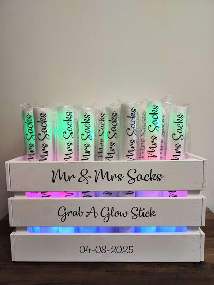 Personalised Foam Glow Sticks, LED Glow Sticks, Wedding Party, Hen Do Favours, Stag Do Party, Custom Glow Sticks, Wedding Lights, Concert