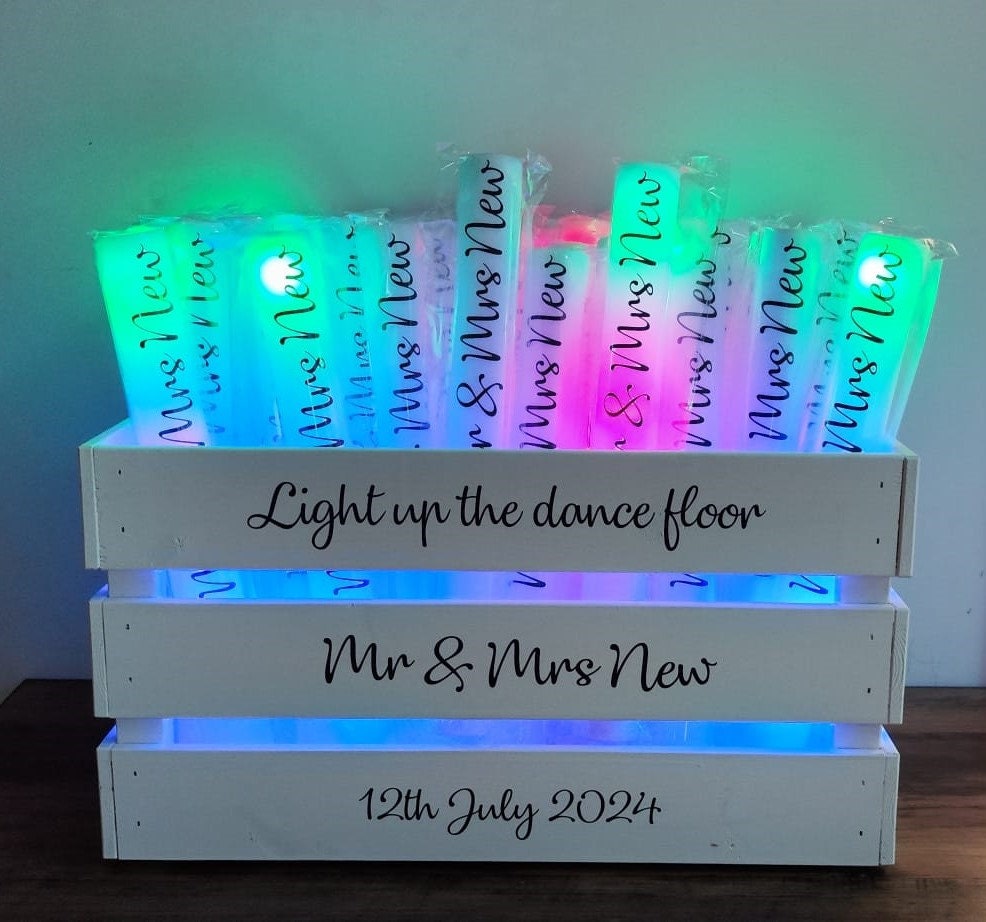 Personalised Foam Glow Sticks, LED Glow Sticks, Wedding Party, Hen Do Favours, Stag Do Party, Custom Glow Sticks, Wedding Lights, Concert